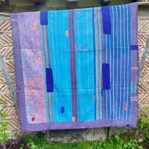 Plaid kantha vintage réversible
