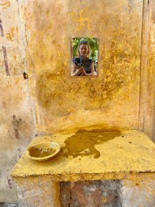 Reflet dans le miroir, temple de Govinda Ji, Jaipur, Rajasthan, Inde